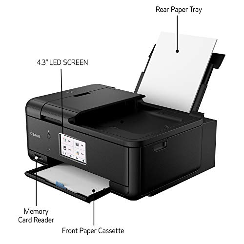 Canon PIXMA TR8620a - All-in-One Printer Home Office|Copier|Scanner|Fax|Auto Document Feeder | Photo, Document | Airprint (R), Android, Black, Works with Alexa