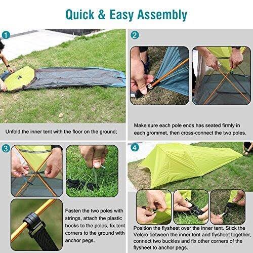 Rhino Valley Camping Tent, Waterproof Portable Lightweight Single Person Outdoor Instant Cabin Tent, Sun Shelter for Camping, Hi