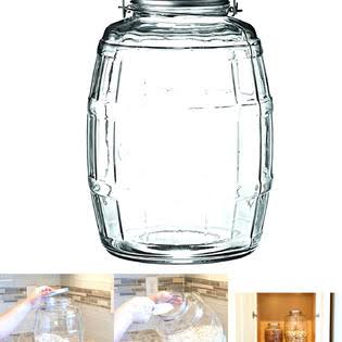 Anchor Hocking 2.5-Gallon Glass Barrel Jar with Lid, Brushed Aluminum, Set of 1