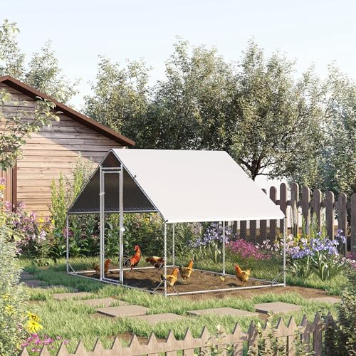 65Inch Chicken Coop Wooden with Nesting Box and Detachable Run, Outdoor Chicken-House Poultry Cage Hen, Removable Tray, Roosting Bars, Ramp, for Garden Backyard