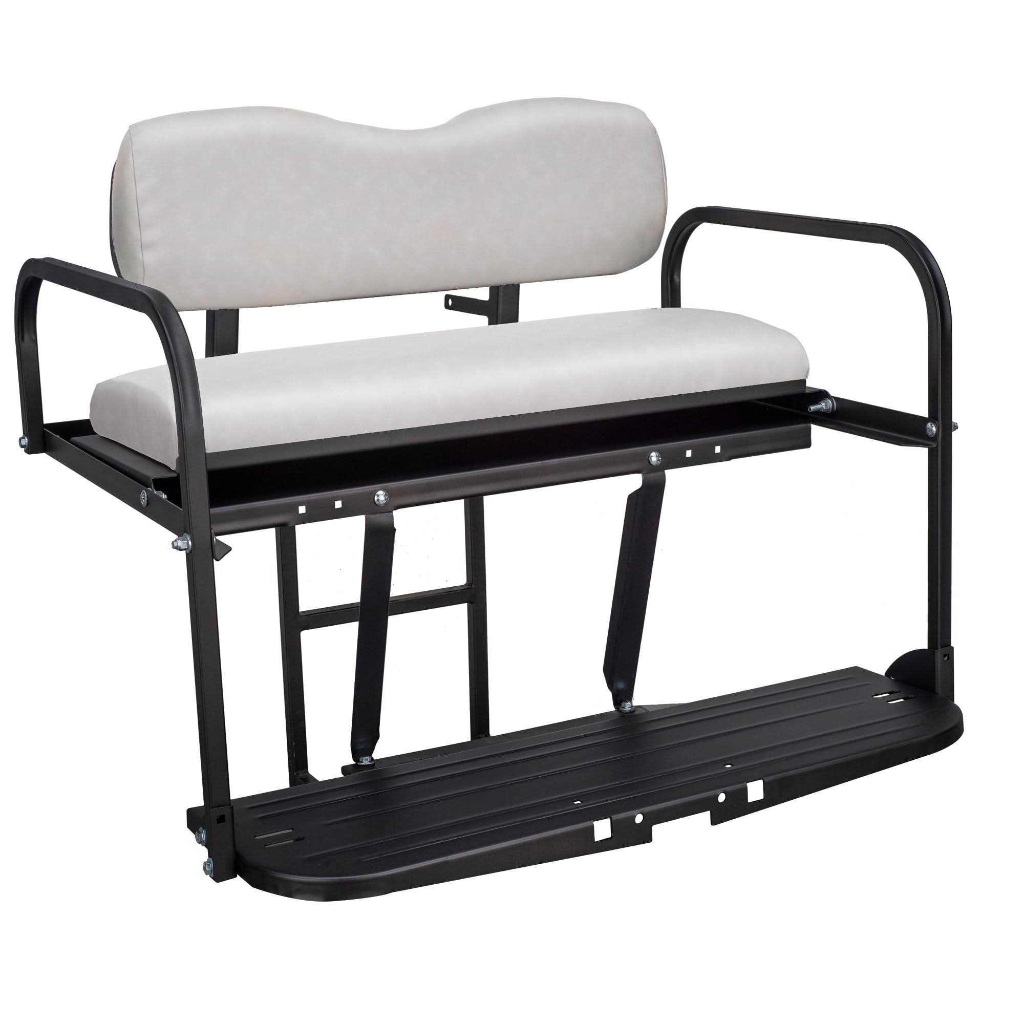Gusto Yamaha Drive (G29) Golf Cart Rear Flip Seat Kit for Up to 2016, Steel / Stone/Grey / No
