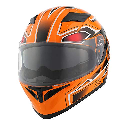 1Storm Motorcycle Full Face Dual Visor Helmet Bundle with Spoiler and Motorcycle Bluetooth Headset: HJK316 Matt Black