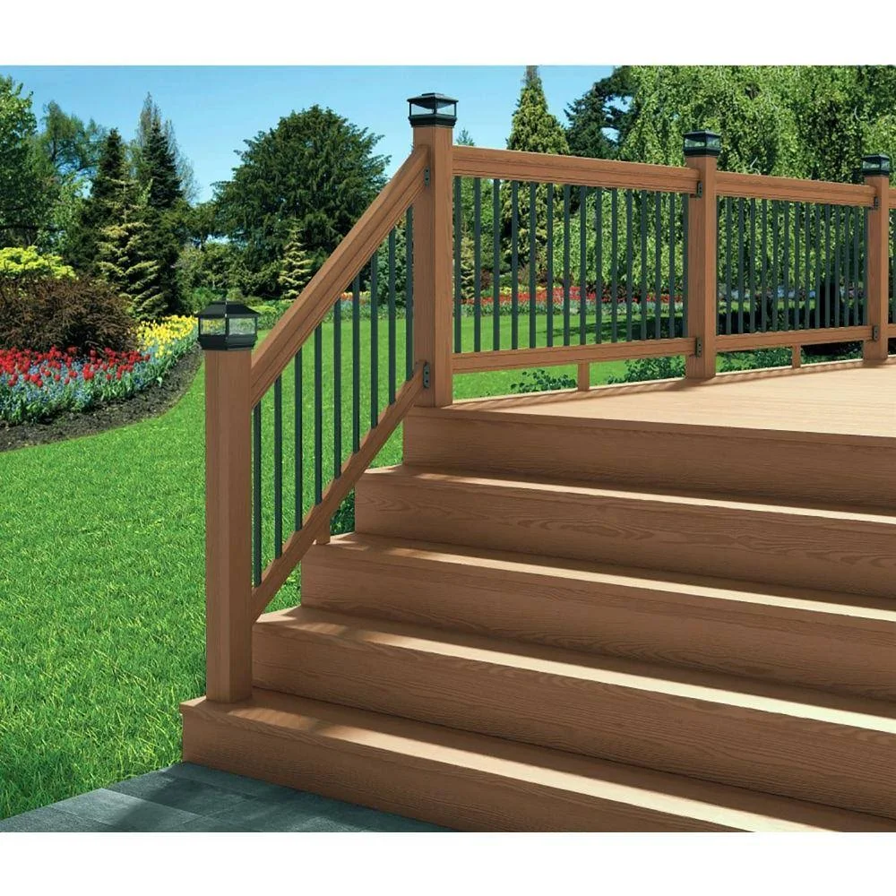 DeckoRail 6 ft. Redwood Deck Rail Kit with Black Aluminum Balusters