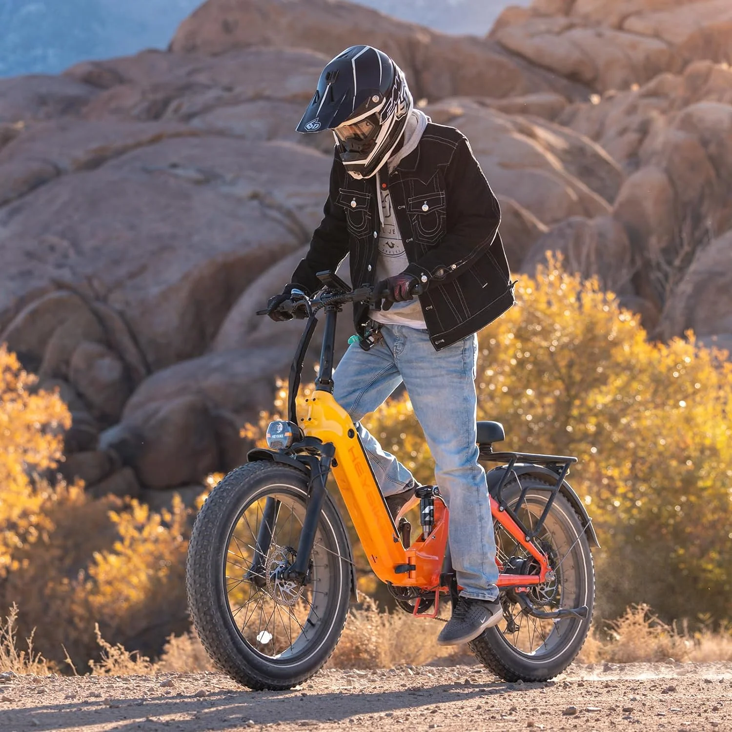 Heybike Horizon Electric Bike for Adults 750W Foldable Ebike with 48V 14.4AH Removable Battery,  24" x 4.0" Fat Tire Step-Thru Electric Bicycle, 7 Speed Gear and Dual Hydraulic Suspension