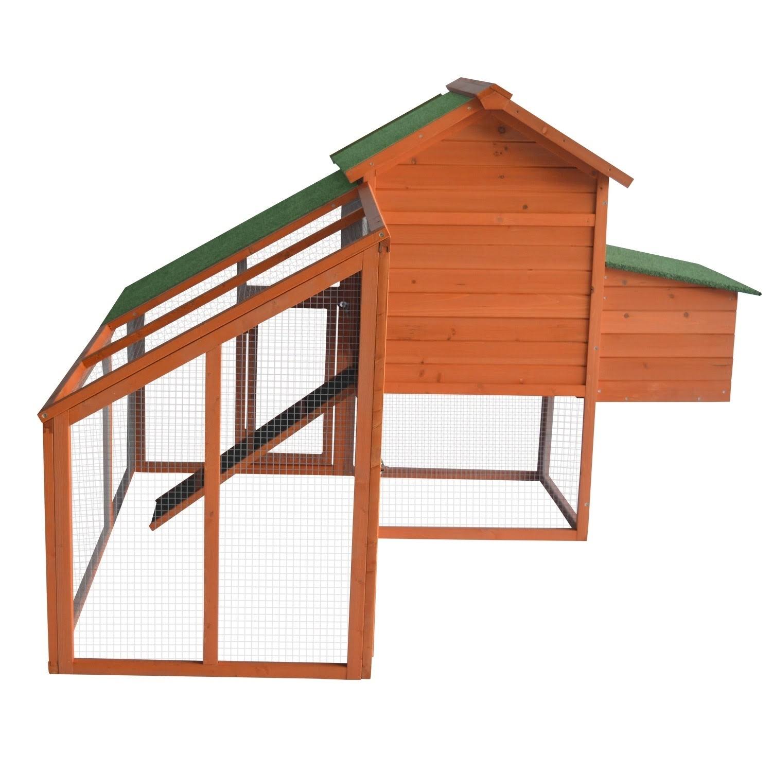 Kinpaw Large Chicken Coop, Wooden Hen House, Customizable Poultry Cage for Small Animals, Bunny Hutch w/ Outdoor Runs - 1pc-outd