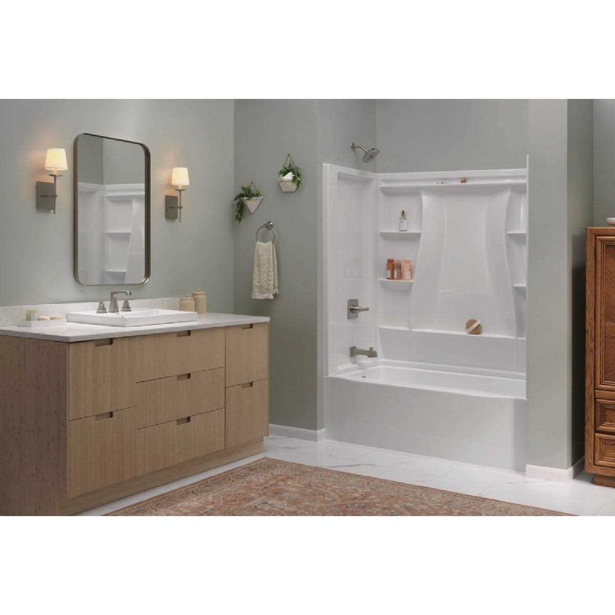 Delta Classic 500 61-1/4 in. H x 32 in. W x 60 in. L White Bathtub Wall - Shop Hardware Tools Online Store