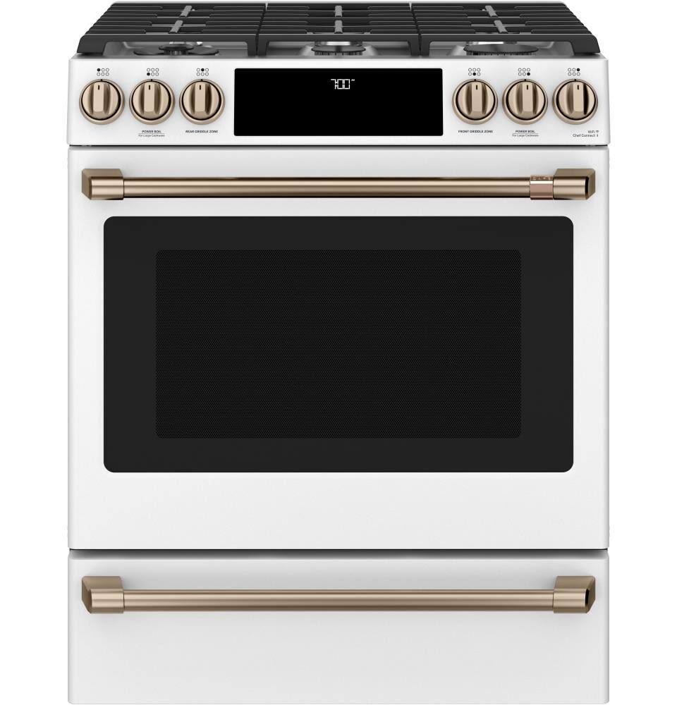 Cafe Brushed Bronze Front Control Electric Knobs and Handle Kit-CXFCEHKPMBZ