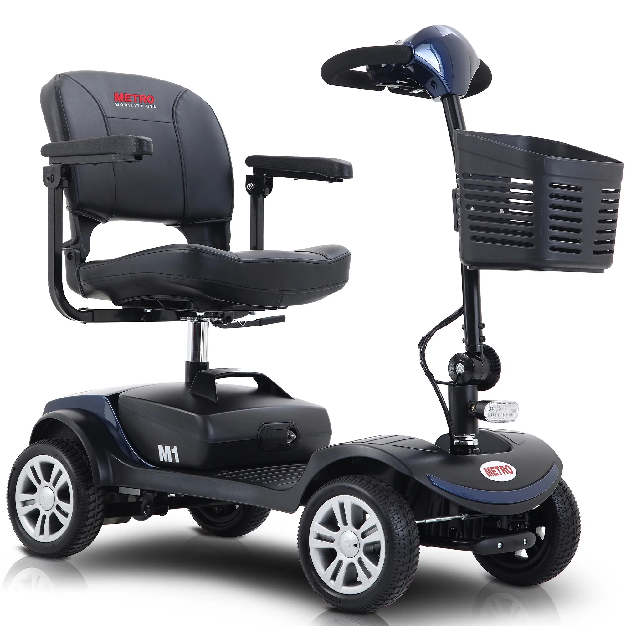 Compact Mobility Scooters for Senior, SEGMART Heavy Duty Electric Scooters with 300W Motor, Motorized Scooter with Detachable Basket, Outdoor Scooter With Anti-Tip wheel, Red, SS130