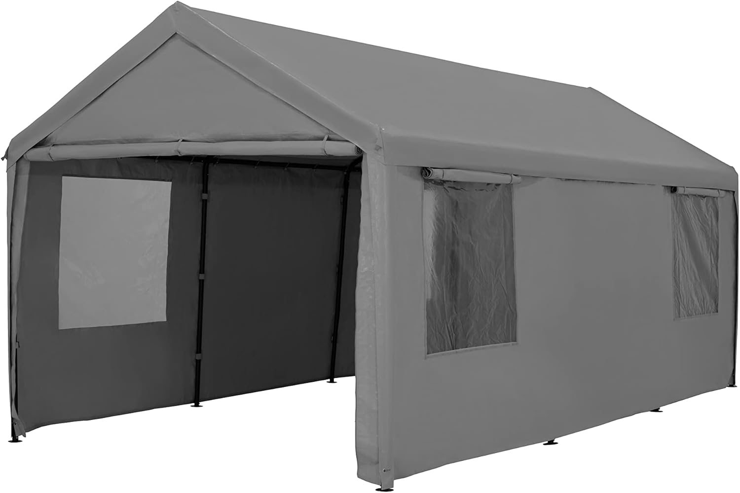 Carport 10x20ft Car Canopy Heavy Duty with Transparent Windows Removable Sidewalls & Doors, All Season and Portable Garage for Boat, Wedding Party, Outdoor Camping, Commercial, UV Resistant (Beige)