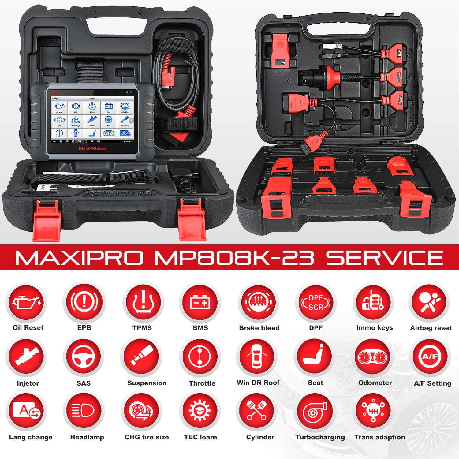Autel Scanner MaxiPRO MP808K Car Diagnostic Scan Tool [with $150 Adapter kit], 2022 New Model of MP808, MaxiDAS DS808, Same as MS906, with Bi-Directional Control, All Systems Diagnostics, 30+ Services