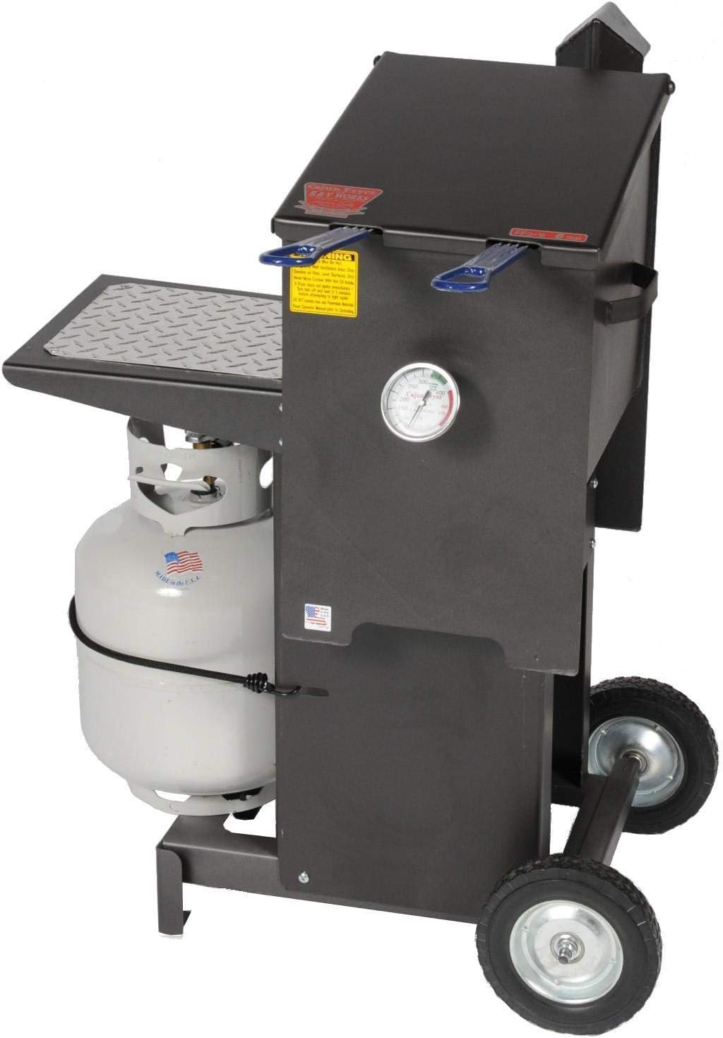 R & V Works Cajun Fryer 6 Gallon Propane Gas Deep Fryer with Stand and 2 Baskets