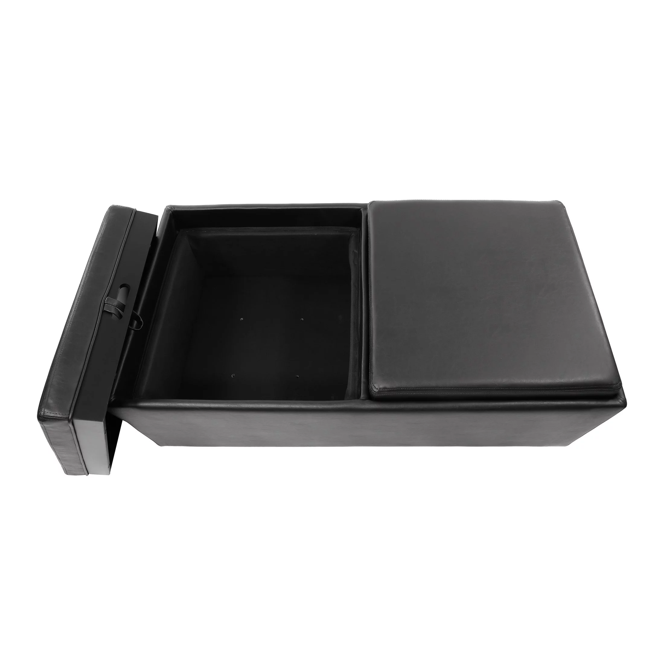 OakvillePark Allura Faux Leather Upholstered Storage Cocktail Ottoman, Espresso