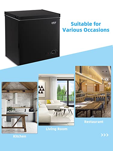 KRIB BLING Chest Freezer Mini 7 Gears Temperature Control Compact Deep Freezer
