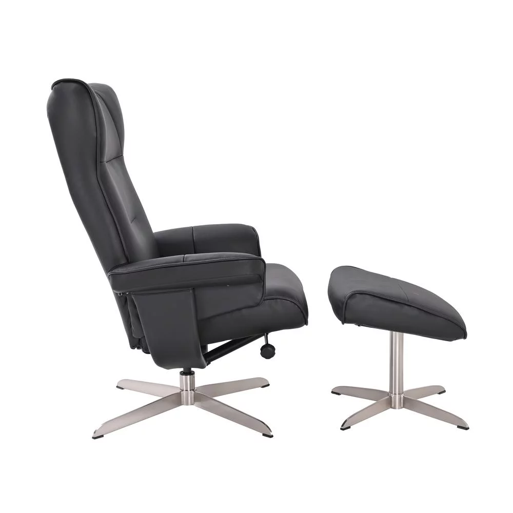 Scandinavian / European-styled recliner & ottoman