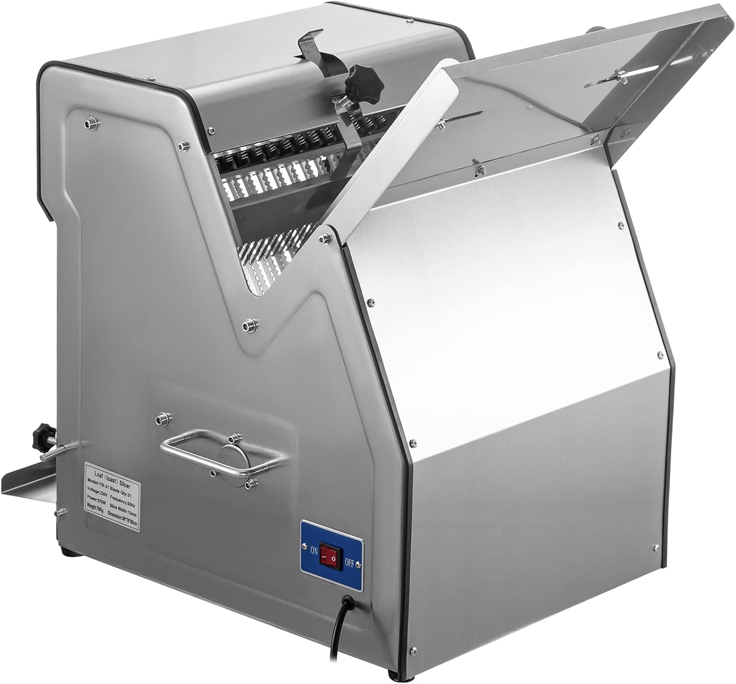 VEVOR Commercial Toast Bread Slicer, 12mm Thickness Electric Bread Cutting Machine, 31PCS Commercial Bakery Bread Slicer, 110V Toast Cutter Cutting Machine, Bread Cutter for Bread Sheet Cutter Cutting