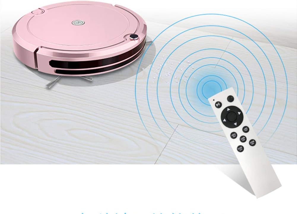 Robot Vacuum Cleaner Mop with Water Tank Remote Control 1200Pa Robotic Vacuum Cleaner, Auto Sweeper for Pet Hair, Carpet and Hard Floors,Pink (Pink)