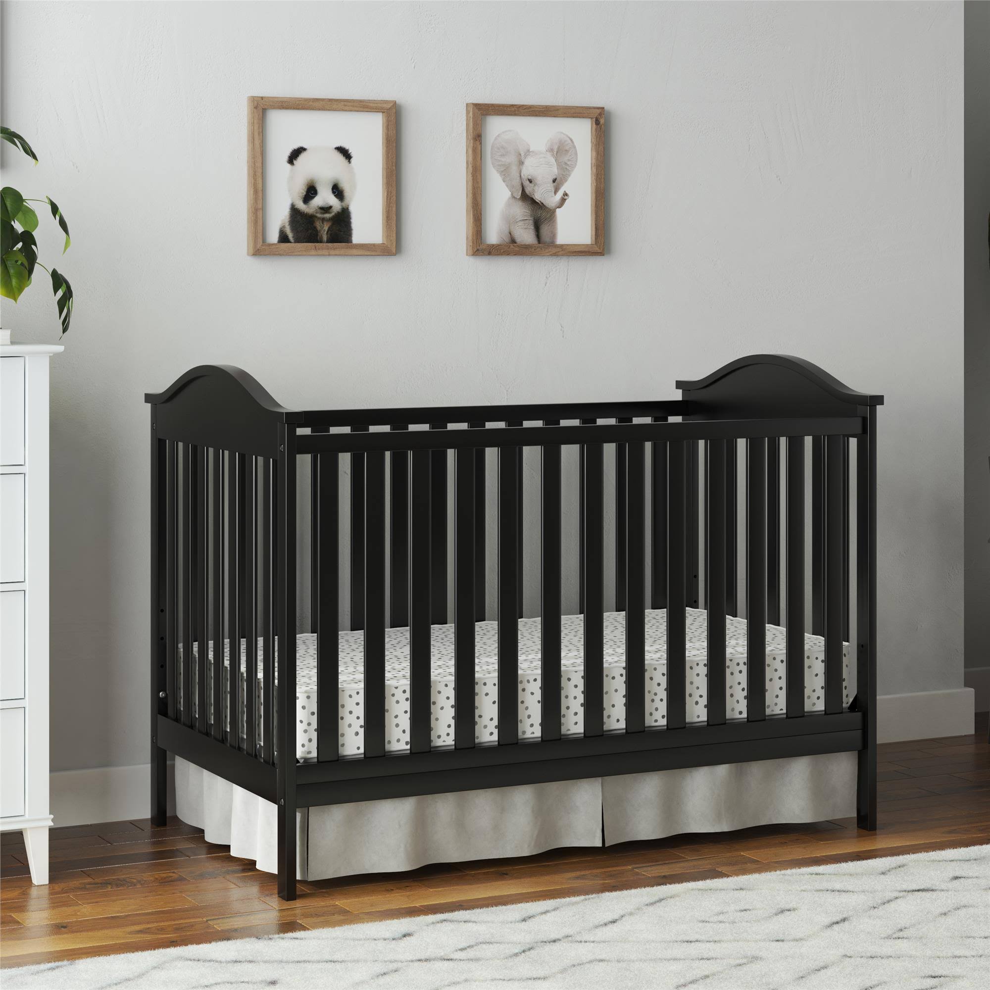 Baby Relax Adele 3-in-1 Convertible Crib, Nursery Furniture, Black