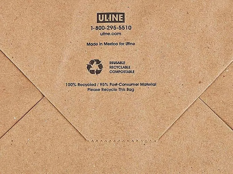 Recycled Paper Shopping Bags - 5 1/2 x 3 1/4 x 12 1/2