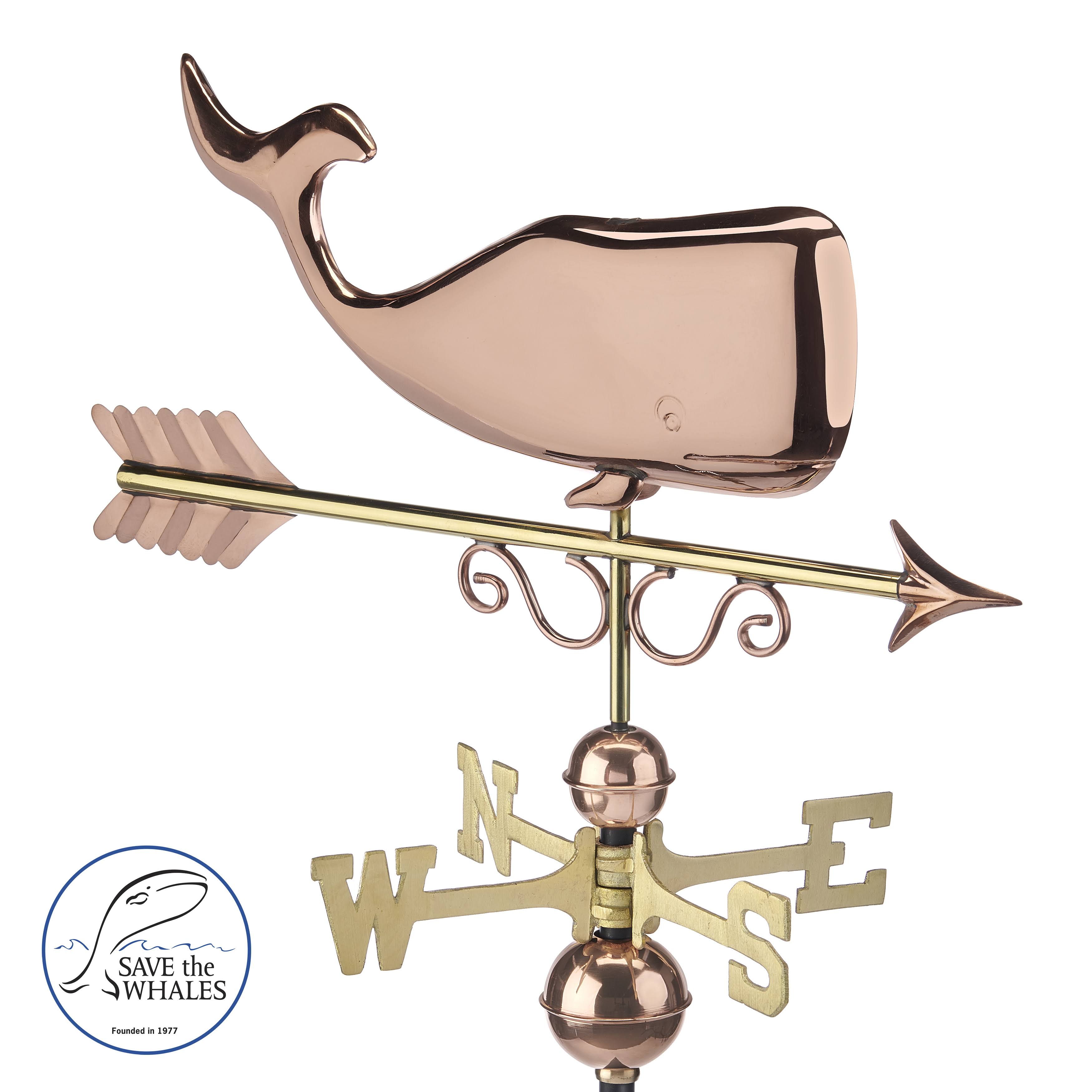 Good Directions Pure Copper Save The Whales Weathervane