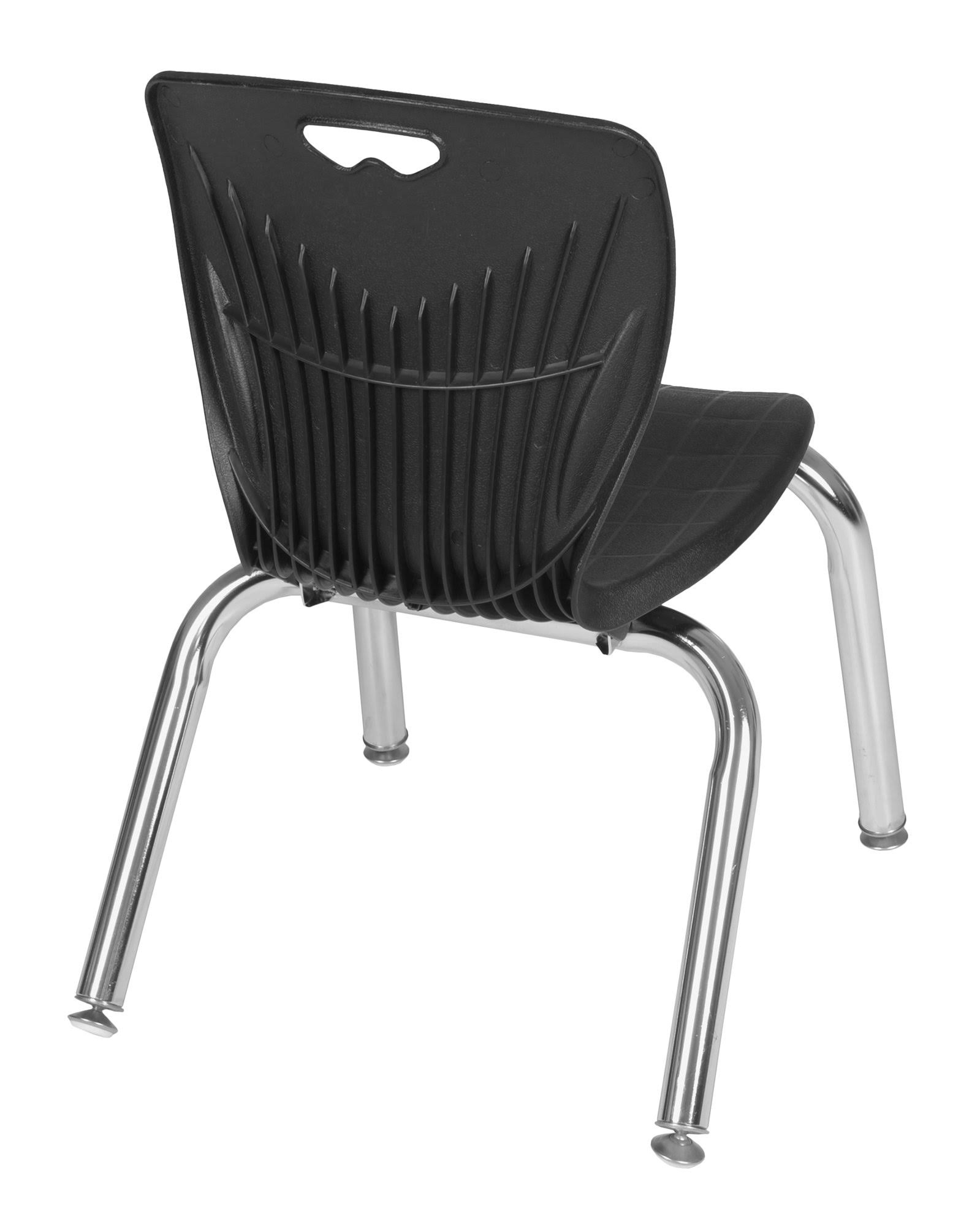 Regency Kee 48x22 x 30x22 Height Adjustable Mobile Classroom Table - Mahogany u0026 2 Andy 12-in Stack Chairs- Navy Blue