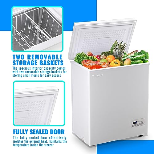 DEMULLER Chest Freezer - Electronic Control -12℉ to 50℉- 2 Removable Baskets