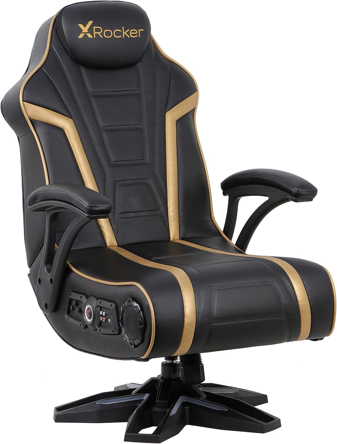 X Rocker 5152301 Trident Pedestal 4.1 Wireless, 31.89" x 25.98" x 40.55", Black/Gold