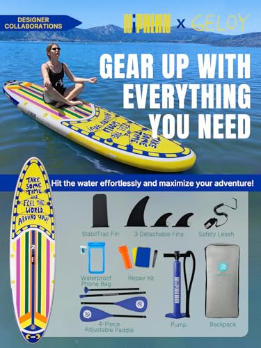 Niphean Inflatable Stand Up Paddle Board with SUP Accessories, Anti-Slip EVA Deck, 10’6’’ Inflatable Paddle Boards for Adults & Youth of All Skill Levels