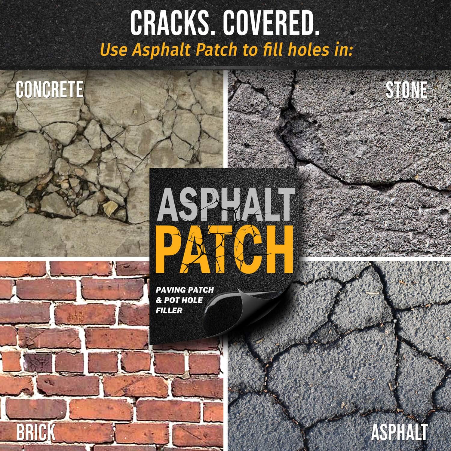 ASPHALT PATCH & POTHOLE FILLER 56 lb Pail | Pothole Repair Kit | Driveway Patch | Paving Patch - 5 Gallon Pail Pack of 2