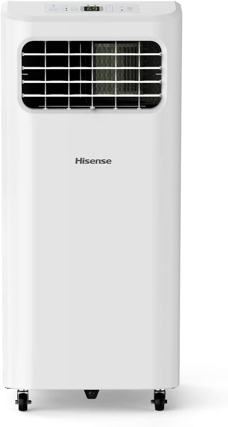 Hisense Portable Air Conditioner 250-Sq.ft 6000 BTU 115-Volt White AP0621CR1W, Ultra-Slim Portable Air Conditioner