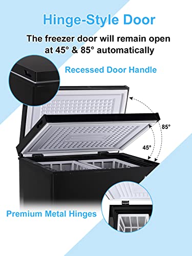 KRIB BLING Chest Freezer Mini 7 Gears Temperature Control Compact Deep Freezer