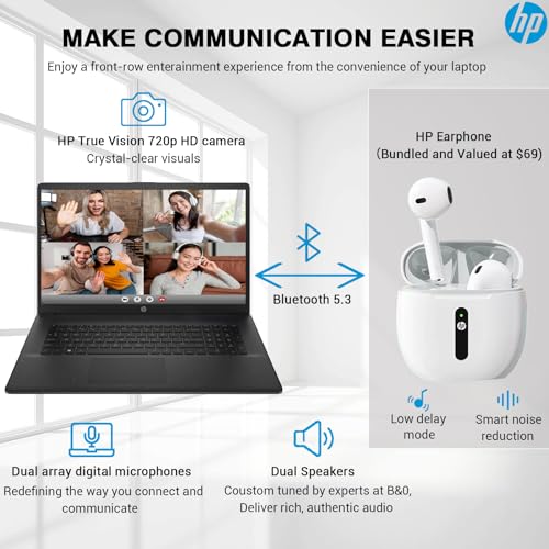 HP Newest 17 Laptop Computer, 17.3'' FHD Laptop PC, Intel Core i7(10 cores), Black