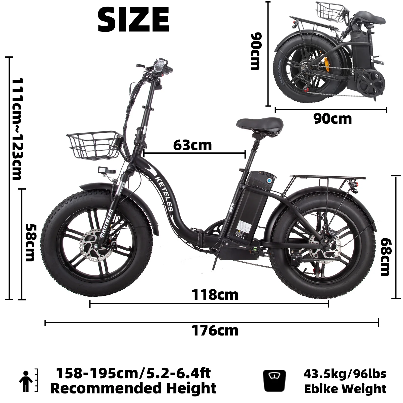 KETELES 20 Fat Tire Electric Bike for Adults, 1000W Electric Bicycle, Electric Mountain Bicycle Commuter Snow Bike Ebike E-bike with 48V 17.5AH Removable Battery