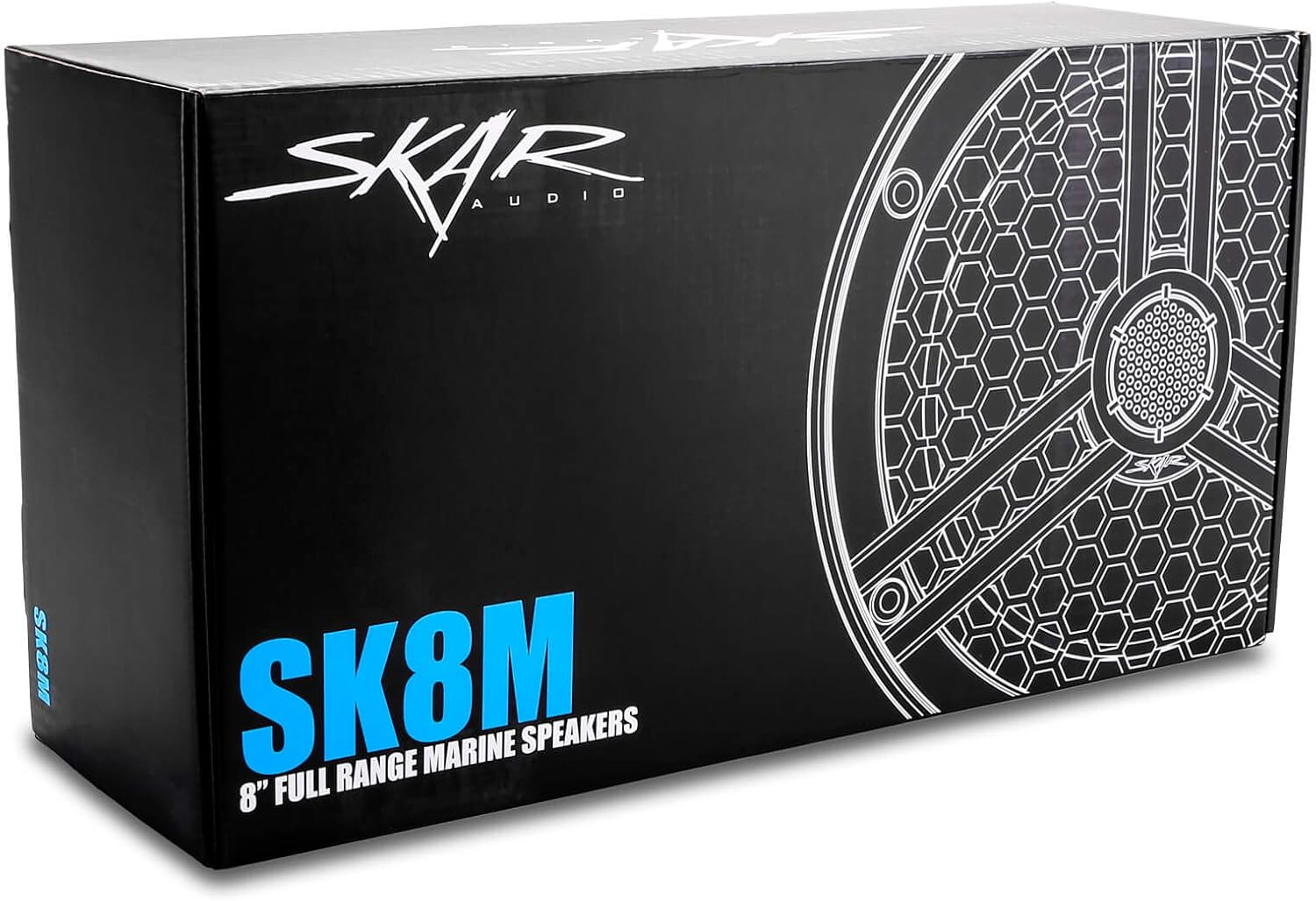 Skar Audio SK8M 8" 2-Way Marine Full Range 500 Watt Coaxial Speakers, Pair (White)