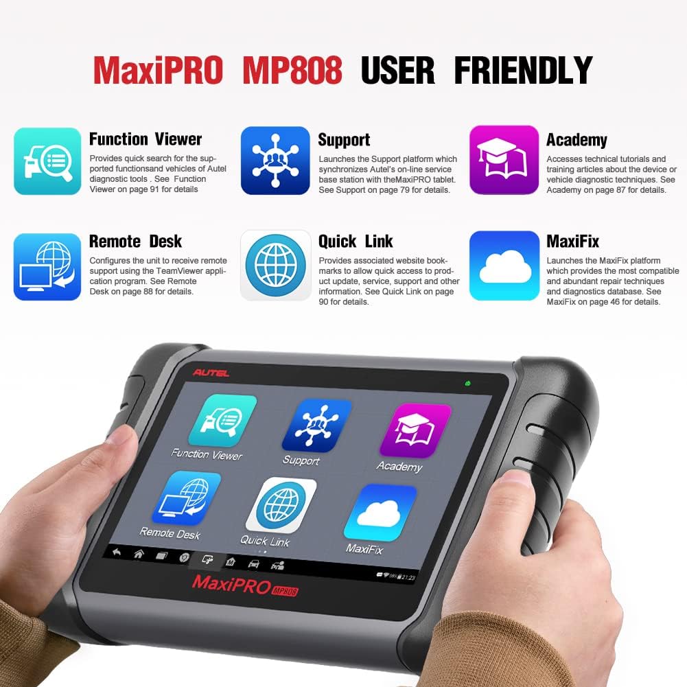 Autel Scanner MaxiPRO MP808 Diagnostic Scan Tool, Same Function as MP808K/MS906, Advanced Bi- Directional Control, All Systems Diagnoses, 30+ Services