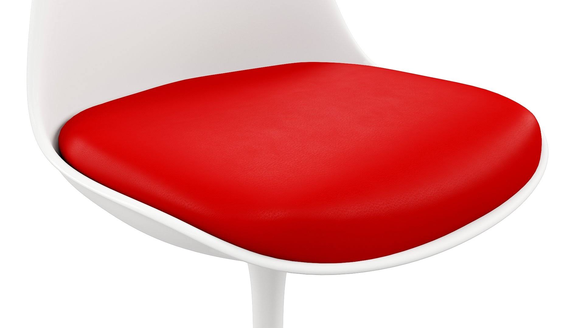 Set of 4 | Tulip Side Chair | Red | Faux Leather