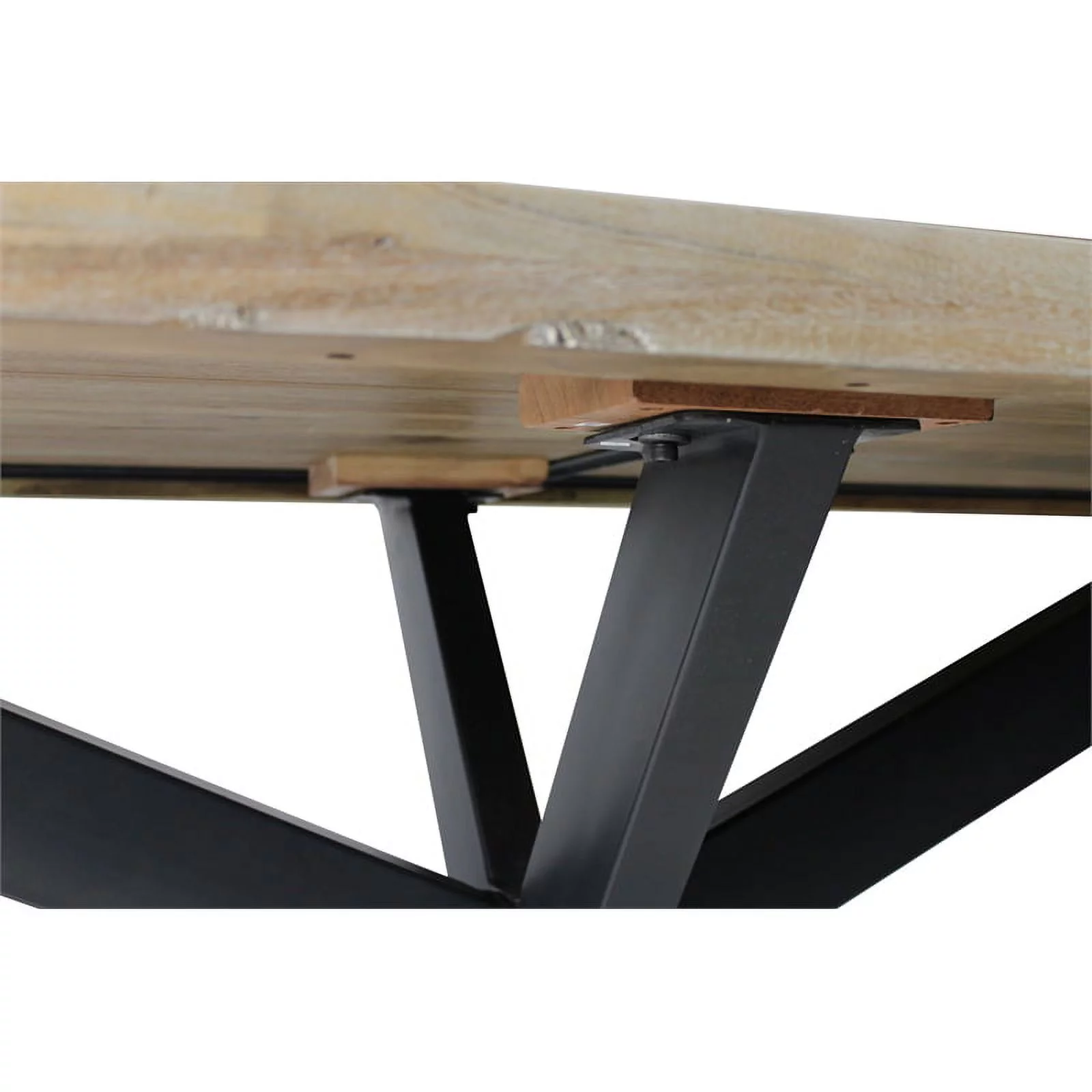 Redondo Felix Solid Wood Dining Table with Cast Iron Legs in Natural - 82"