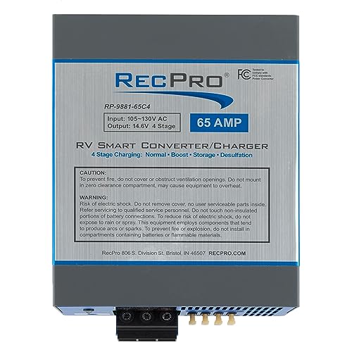 RecPro RV Converter | Multiple Capacities | RV Power Converter | RV Battery Charger | 120VAC to 12VDC | 13V to 16.5V Operating Range