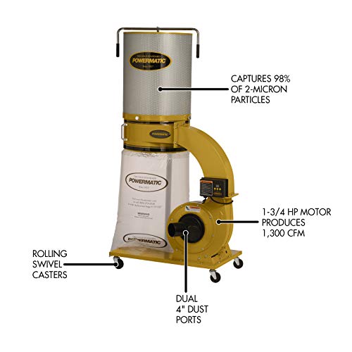 Powermatic PM1300TX-CK Dust Collector 1.75HP 1PH 115/230-Volt 2-Micron Canister Kit