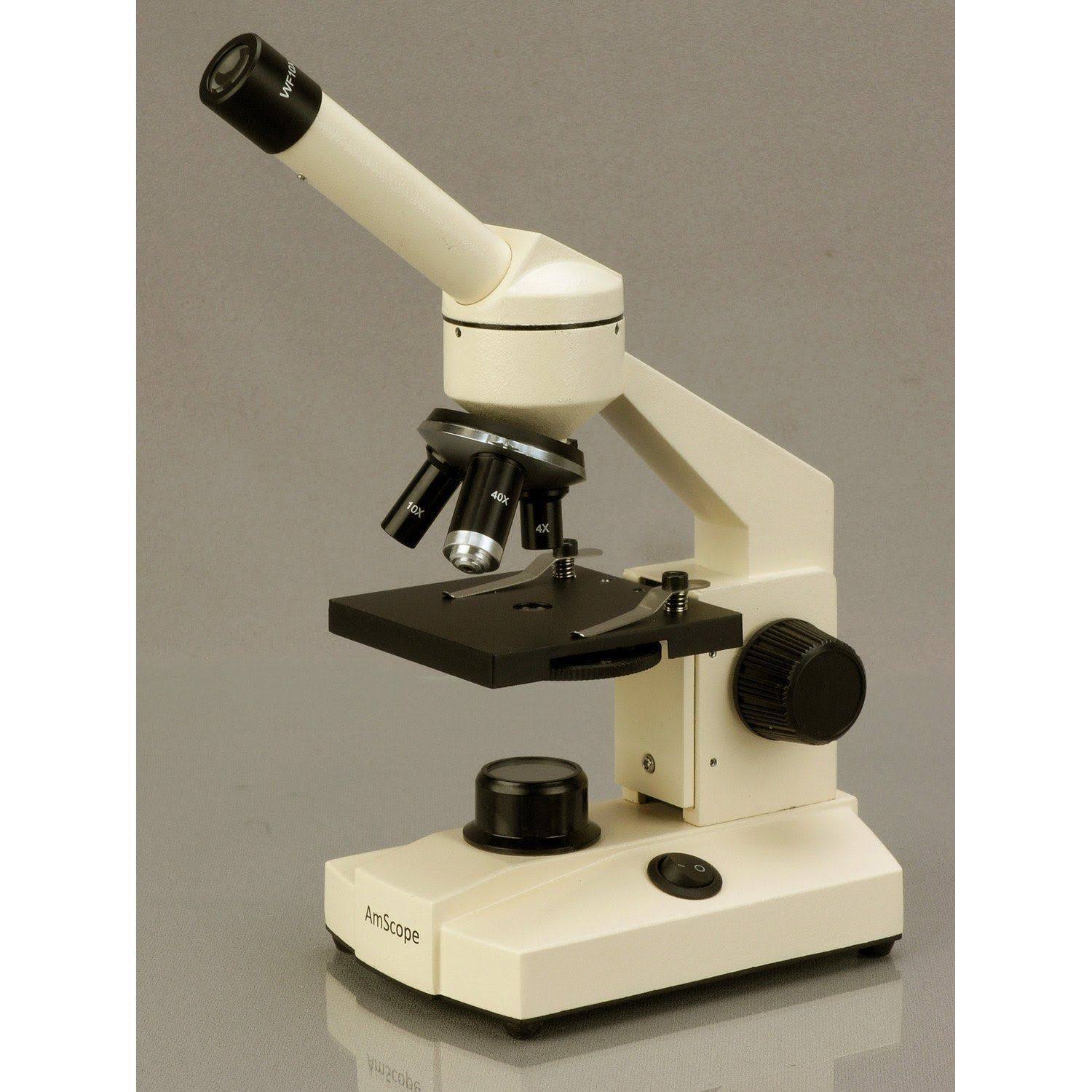 Amscope 40X-1000X All-Metal All Optical Glass Lens Student Biological Field Microscope with LED Light,