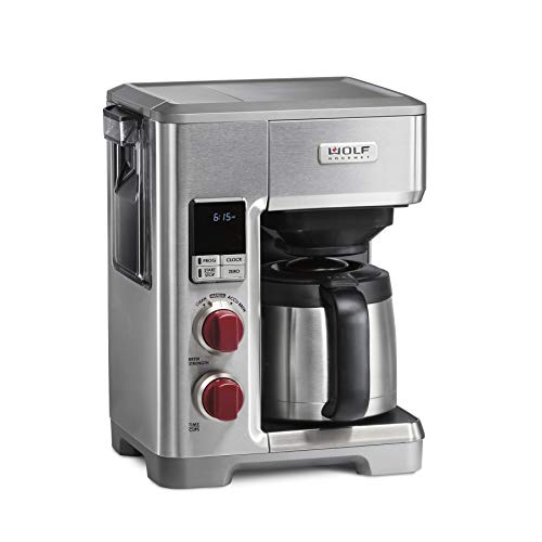 WOLF GOURMET Programmable Coffee Maker System with 10 Cup Thermal Carafe, Built-In Grounds Scale, Removable Reservoir
