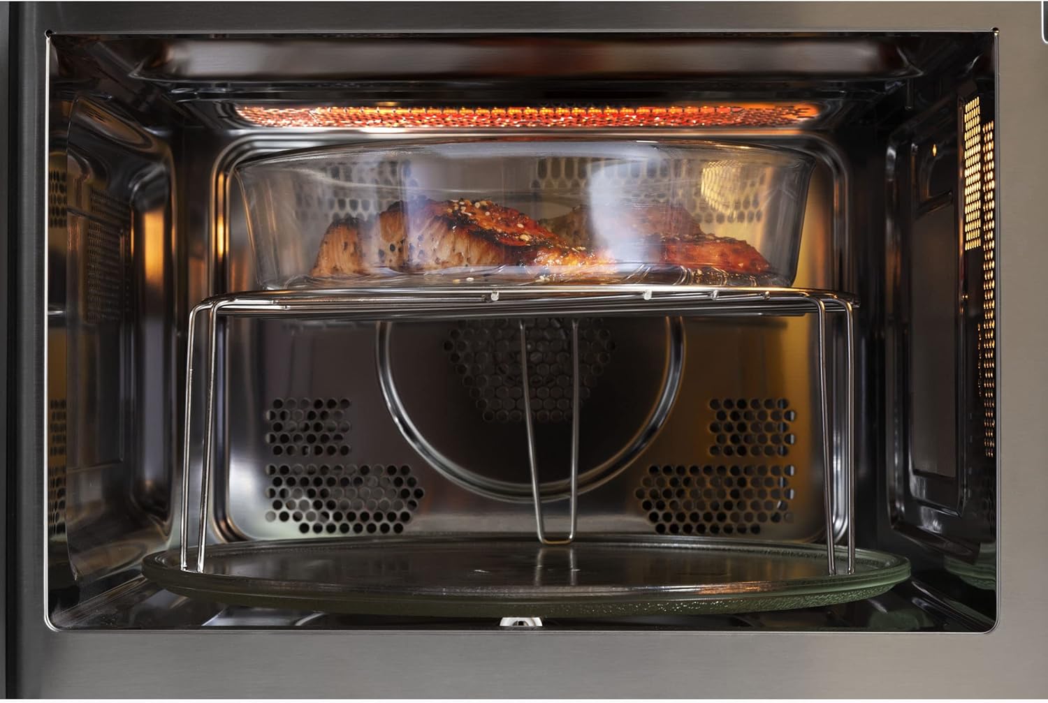 3-in-1 Countertop Microwave Oven Complete With Air Fryer Broiler & Convection Mode 1.0 Cubic Feet Capacity 1050 Watts Kitchen Essentials for the Dorm Room or Countertop,Stainless Steel