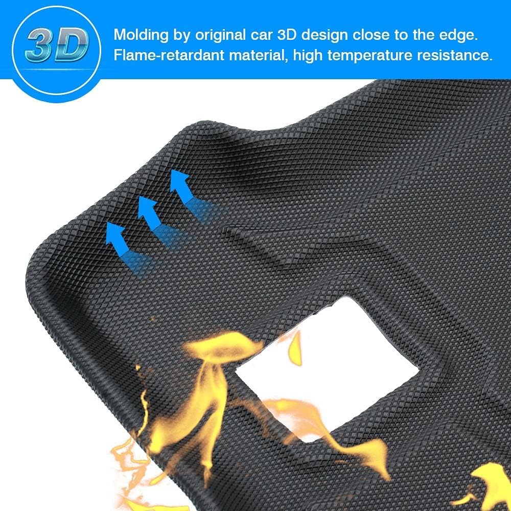 Cartist Custom Fit for Cargo Liner 2018-2022 Wrangler JL 4 Door Unlimited with Subwoofer 3D Trunk Floor Mat Anti-Slip (Not for JK , Not for 2DOOR, Not for 4xE Models) Pack of 2