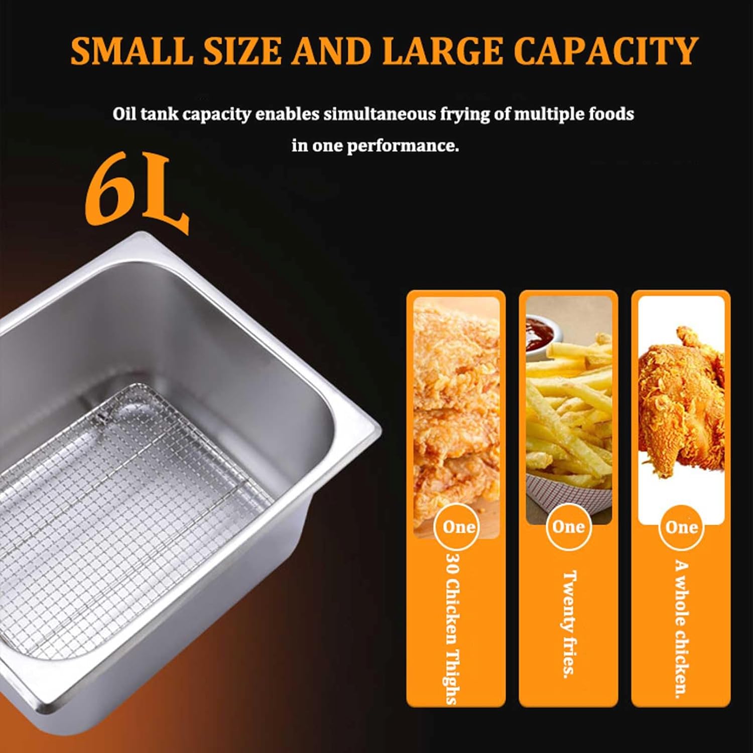 LPG Gas Deep Fryer with 6L*2 Basket and Lid Stainless Steel Countertop Propane-LPG Propane (LPG) W/Metal Tube Home Kitchen