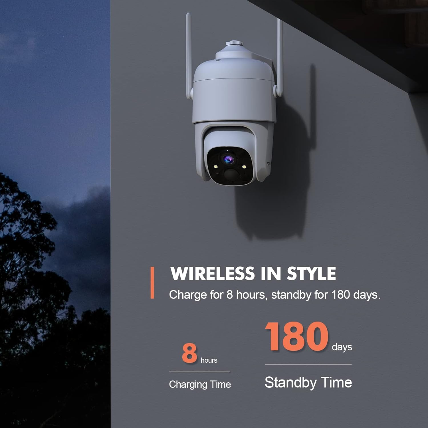 Wireless Security Camera Outdoor WiFi, Dzees Siren Alarm Spotlight Outdoor Camera Wireless Battery Powered, 360&deg; PTZ Camera, AI Motion Detection, 2-Way Talk, Color Night Vision, IP66 Camera Cloud/SD