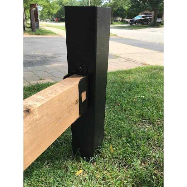 Slipfence 4 in. x 4 in. x 124 in. Black Aluminum Fence Post Includes Post Cap - Shop Hardware Tools Online Store