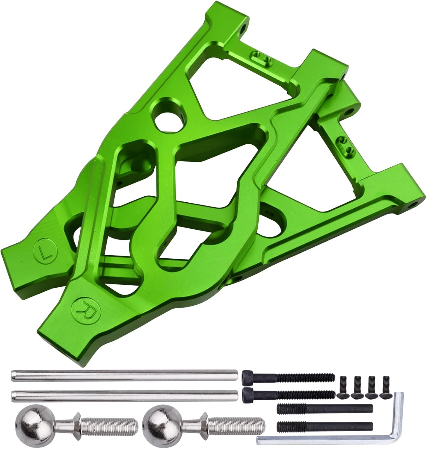 GoHobby Aluminum Front Lower Suspension Arms for ARRMA Kraton 8S BLX 1/5 Scale RC Truck (1 Pair), Replaces ARA330589 (Green) Pack of 2