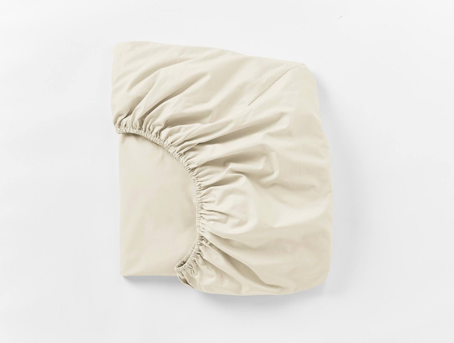 Coyuchi 300 Thread Count Organic Percale Fitted Sheet, Twin, Natural