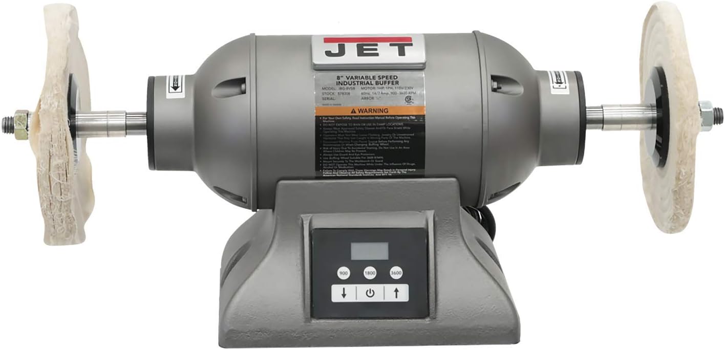 JET IBG-8VSB, 8-Inch Variable-Speed Industrial Buffer (578218)