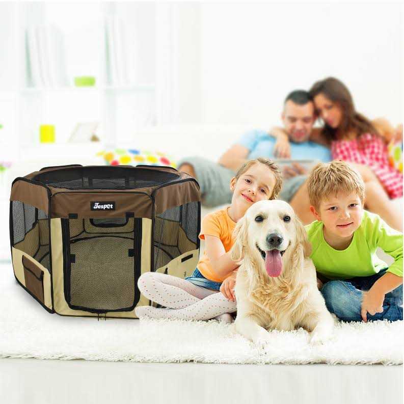 Jespet Portable Dog Exercise Pet Soft-Side Playpen - Pet Supplies online store