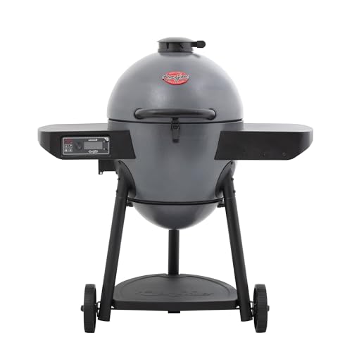 Char-Griller® AKORN® Kamado Charcoal Grill and Smoker with Cast Iron Grates, Warming Rack and Locking Lid with 445 Cooking Square Inches in Graphite, Model E16620